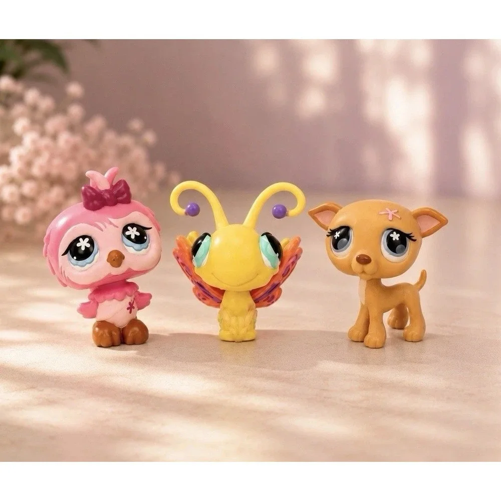 LITTLEST PET SHOP Gen 2 Cuddliest 3 pc Bird 496 Butterfly 497 Dog 498 NIP 2007